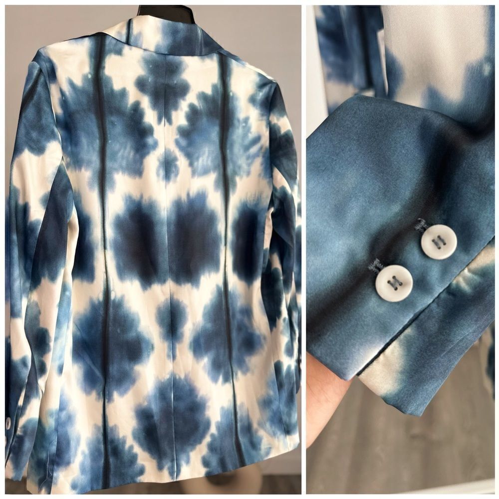 ZARA LIGHTWEIGHT PRINTED SATIN EFFECT BLAZER NWT S M - Picture 7 of 7